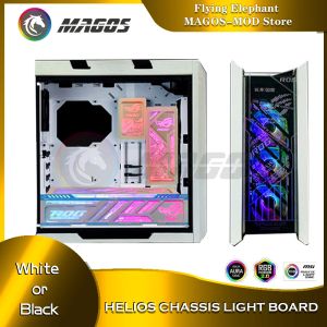 Kylande PC -fallpanel RGB Light Board Backplate för Asus Rog Strix Helios Fall, Support M/B Sync, 5V ARGB LED UV Mirror Figur Dekoration