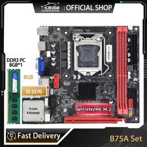 マザーボードB75A LGA 1155 I5 3570プロセッサと8GB DDR3メモリプレートPLACA LGA 1155セットサポートWiFi NVME