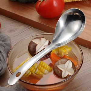 Spoons Steel Silver Kitchen Utensils Tableware For Home Restaurant El Rice Paddle Scoop Serving Spoon Soup