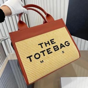 7A Tasarımcı Raffias Straw Beach Tote Çanta Marc Kadınlar Tığ işi Dokuma Pochette Omuz Alışveriş Poşetleri Lüksler Çanta Moda Kavrama Mağazası Seyahat Crossbody Bag