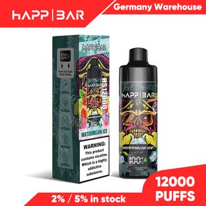 Frankreich Italien Spanien Ungarn Vape Großhändler Happ 12000 Puffs Vapor Kit 10k 12K Luftstromfunktion Gepürter Ecig Pod Pen -Einweg -Vape