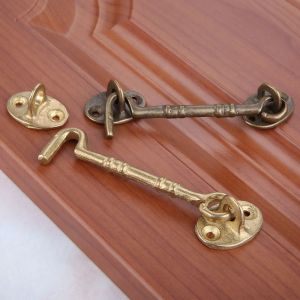 11 cm antico bronzo bronzo gemello gancio cabina per vetrino per finestra soggiorno cattura bullone per occhio hasp