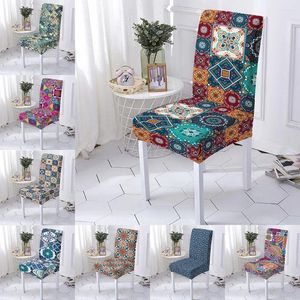 Chair Covers Bohemian Cover Elastic Stretch Pattern Print Slipcovers Seat Protector Case For Dining Room Kitchen Party El 1PC