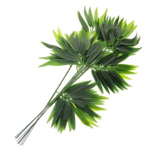Plates 10 Pcs Tray Simulated Bamboo Leaves Leaf For Sushi Japanese-style Artificial Outside Plants Outdoors