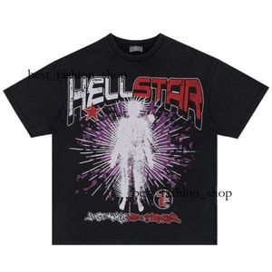 Summer Men Womens Hellstar T-Shirt Rapper Wash Grey Heavy Craft Unisex Short Short Top Top Street Fashion T-shirt femminile retrò s-xxxl no etichetta 0p3a 108