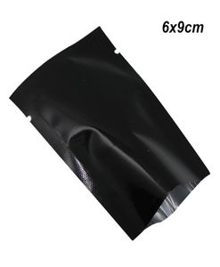 6x9cm svart öppen topp aluminiumfolie värmebanan påse vakuum mat ventilförpackningspåsar för kaffete nötter mylar folie värme tätning po9379694