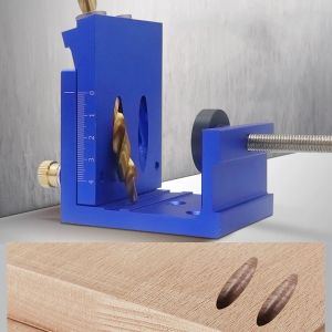 Pocket Punch Hole Jig Kit Einstellbarer Bohrlokator Puncher -Werkzeuge 15 Grad Holzwerk Guides Gelenkwinkel Werkzeug Holzbearbeitung Werkzeug