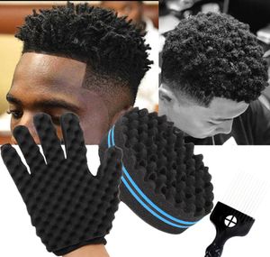 Barber Shop Men Hair Braider Sponge Gloves African Hair Styling Fork Comb Hair Curls Foam For Salon1521167