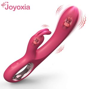 Klitoris vibrator för kvinnor kanin dildo kvinnlig vagina masturbaror 10 hastigheter dubbla motorer massager sexiga leksaker för vuxna leveranser 18