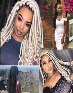 Sahte Locs Kıvırcık tığ işi örgüler 14 18 inç yumuşak doğal sentetik saç uzantısı 24 Standspack Goddess Hair5440591