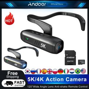 Cameras Andoer 5K/4K Action Camera 30FPS Head Mounted Wearable WiFi Camera Camcorder Webcam Antishake APP Control for Sports Vlog Video