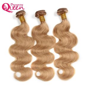 27 miodowa blondynka fala ciała ombre brazylijskie ludzkie włosy splot Ombre Virgin Human Hair 3 Bundles ludzkie włosy przedłużenie peruwiańskie Malays5897755