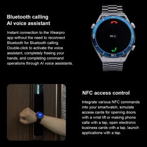ECG+PPG Bluetooth Talk Smart Watch GPS Sport Tracking Compass 1,5 tum 454*454 HD Pixel Smartwatch Men Kvinnor för Android iOS+Box