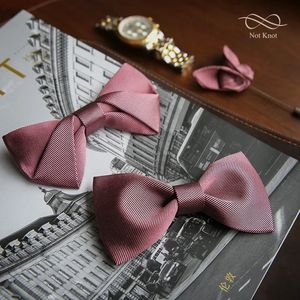 Silk British Wedding Groom Man Pocket Scarf Pink Mens Cow Tie240409