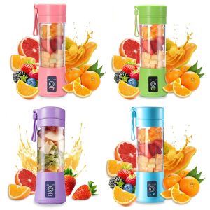 Juicer sem fio Copo de frutas domésticas Mini liquidificador portátil Copo USB Charging Small Juicer 380ml 4pcs Blades