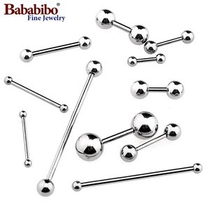 6 38mm DIY Micro Barbell Bars Tongue Piercing 3 4 5 8mm Ball Broskörörhängen Nippelringar 14 16G Kroppsmycken 240407