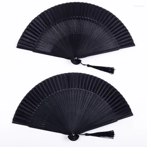 Decorative Figurines Chinese Style Red Black Vintage Hand Fan Folding Fans Dance Wedding Party Favor Bamboo Gift