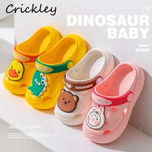 Sneakers Summer Cute Cartoon Children Slippers Bear Dinosaur Outdoor Clogs For Girls Boys Toddler Anti Slip Bathroom Kids Beach Shoes