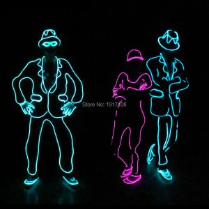 2021New Type El Wire Suit Diy Growing Party Clothes Acessórios pelo estilo de LED DJ Men Gift for Bar Party DIY decoração