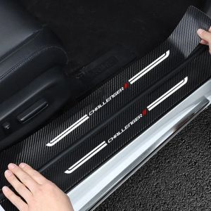 Car Door Threshold Sill Scuff Plate Anti Scratch Rear Trunk Bumper Sticker for Dodge Challenger Logo Pedal Strips Accessories