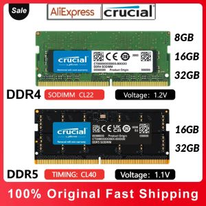 RAMS CRUCIAL DDR5 RAM 16GB 32 GB Memória de notebook 4800MHz DDR4 3200MHz 8GB 16GB SODIMM 1.1V para Dell Lenovo Asus HP Memory Stick Stick Stick Stick Stick Stick