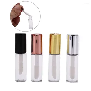 Storage Bottles Empty Lip Gloss Refillable Bottle Yellow Pink Purple Caps Transparent Lipgloss Packing Containers Cosmetic Glaze Tubes