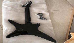 Custom 24 Frets RICH Stealth Chuck Schuldiner Gloss Black Electric Guitar Ebony Fingerboard Wrap Around Tailpiece Single Bridge 8097059