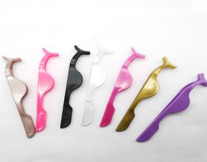 10 färger multifunktion ögonfrans curler ögonfransklipp pincettplastplast falska ögonfransar ögon fransar klipp skönhet makeup verktyg 100 pcs4793293