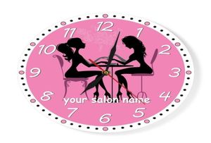 Manicure Salon Wall Clock Salon Spa Spa personalizado Relógio de parede personalizado Obra de arte personalizada Pedicure Art Studio Business Wall Art Decor Y7042697