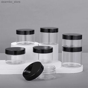 Food Jars Canisters 10/30pcs 50ml 100ml 150ml 250ml Empty Cosmetic Cream Jar with Aluminum Lid Clear Plastic Storae Container PET Makeup Pot Travel L49