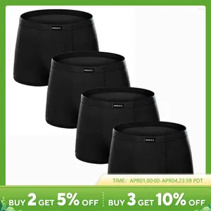 Underpants 4pcs Shorts maschile Shold Color Solid Bamboo Fiber Boxer Sports Comfort Morbero biancheria intima