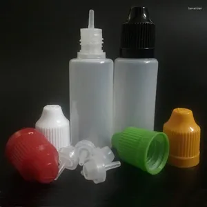 Storage Bottles 100pcs E Liquid Oil Bottle Empty 20ml PE Plastic Dropper With Colorful Childproof Cap Long Thin Tips