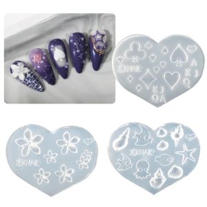 Silicone Nail Art Handicrafts Moulds DIY Nail Tools Accessories Nail Carving Molds Silicone Material for Nail Decoration