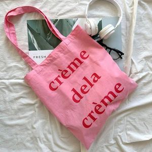 Bothes Shopping Grande capacità per le ragazze BASSE COSMETICA SPIAGGIA PROPRIETÀ Lettera borsetta in tela Ins Tote Women Show