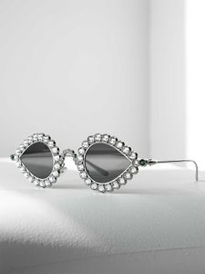 Fei Dong Y2k Diamond Sunglasses 24 New Metal Mens Womens Show Ootd Silver Uv Protection Glasses