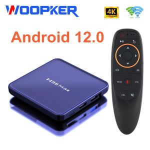 Box Woopker Android 12 TV Box H96 MAX V12 4GB 32GB 64GB 4K HD 2.4G 5G WiFi BT4.0 HDR USB 3.0 3D H.265 Mottagare Media Player Global Global