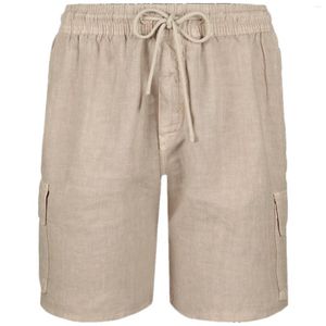 Shorts masculinos homens de verão linho de algodão casual respirável confortável cordas macias calças de moletom de streetwear