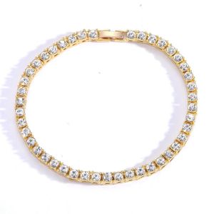 Cadeia M 4mm 5mm 6mm Vintage Uni Cubic Zirconia Tennis Bracelete Hip Hop Llight Rhinestone