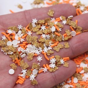 100g/lote 5mm Christmas Gingerbread Man Snowflake Polymer Clay Flices Mixture Sprinkles para artesanato DIY