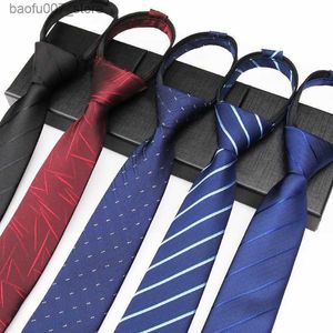 Neck Ties Mens Tie Black Handmade Fashion Work Korean Lazy Zipper Business Dress Casual 7cmQ