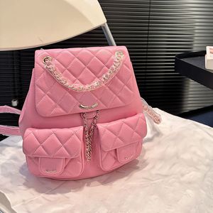 Women Designer Flap Backpack Bag Caviar/Lambskin Leather Diamond Lattice 20cm Multi Pochettes Metal Hardware Matelasse Chain Luxury Wallet Shoulder Handbag