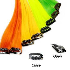 Colored Hair Extensions 5 Pack Rainbow Hair Extensions 22 Inch Party Highlights Clip in Synthetic Hairpiece for Women Kids Girls