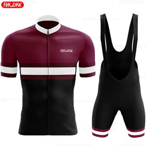 RAUDAX SUMMER MEN SUMPLE SEREVE CARCLING JERSEY SET STRESTIBLE MTB BIKE CLOTING MAILOT ROPA CICLISMO uniform kit 240408