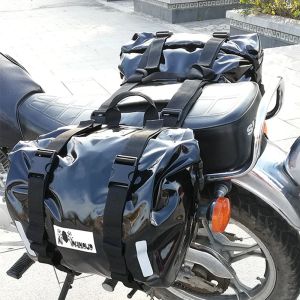 2PCS 60L防水オートバイサドルバッグユニバーサルパニエバッグモトトラベル荷物テールシートサイドバッグストレージフォークポーチボックス