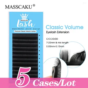 False Eyelashes 5cases/lot MASSCAKU Factory Price 0.05/0.07/0.10/0.15mm Classic Regular Lash Synthetic Fiber Material Individual Extension