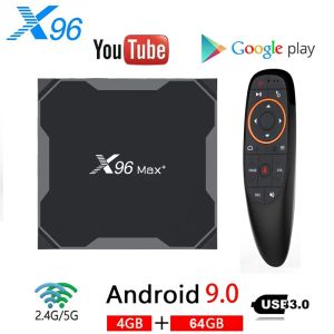 Box 2021 X96 MAX Plus Smart TV Box Android 9.0 Amlogic S905X3 Quad Core 4 GB 64 GB 2,4 g 5G WiFi BT 4K 8K HD YouTube Set Top Box 4g 32g