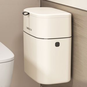 9L hängande papperskorgen med lock väggmonterat skräp kan stansfritt papperskorgen kan matavfallsbehållare för kök/badrum toalett