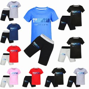 Baby Kids Clothes Trapstar Set Boys Tracksuits Girls Children Clothing Suits Youth Toddler Kort ärm Tshirts Shorts Tops Pants Letter Printed Tees N7BQ#