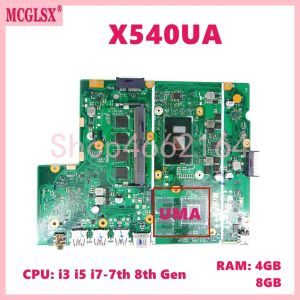 Płyta główna X540UA I3/i5/i77th 8th Gen CPU 4GB 8GBRAM Tablica główna dla ASUS X540UBR X540UB X540UA X540U X540 x540UV x500ub laptopa płyty głównej
