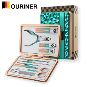 Kits Nail Clipper Set 10 i 1 Manicure Set Rostfritt stål Professionell Ingrown Toenail Cutter Tools Aluminium Case Gift